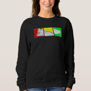 Sweatshirt Chaussures De Basket Tendance Avec Couleurs Rasta 