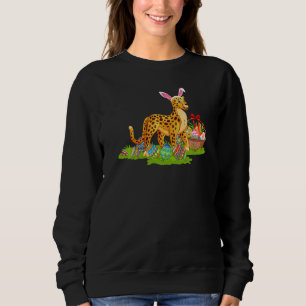 Sweatshirt Cheetah Easter Oeuf Chasse Bunny Cheetah Pâques Su