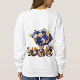 Sweatshirt Chemise à manches longues Royal Blue Rose Kitten