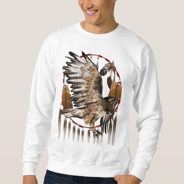 Sweatshirt Chemise de Dreamcatcher de faucon de vol (Devant)
