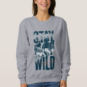 Sweatshirt Chemise de femme Reste Sauvage Loup Nature Scène S