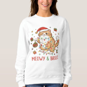 Sweatshirt Chemise de Noël pour chat avec chapeau de Père Noë