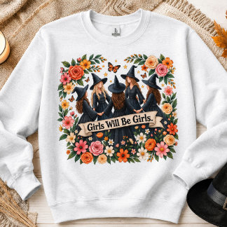 Sweatshirt Chemise de sorcière fleurie Boho Halloween