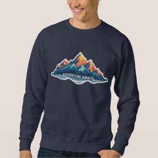 Sweatshirt Chemise de sport Navy Graphique Montagne "L'Aventu