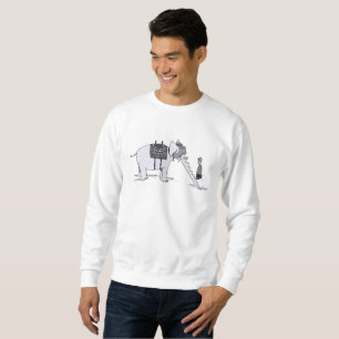 Sweatshirt Chemise de sudation blanche pour hommes avec éléph