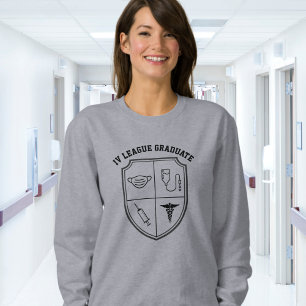 Sweatshirt Chemise drôle d'infirmière de la ligue I.V.