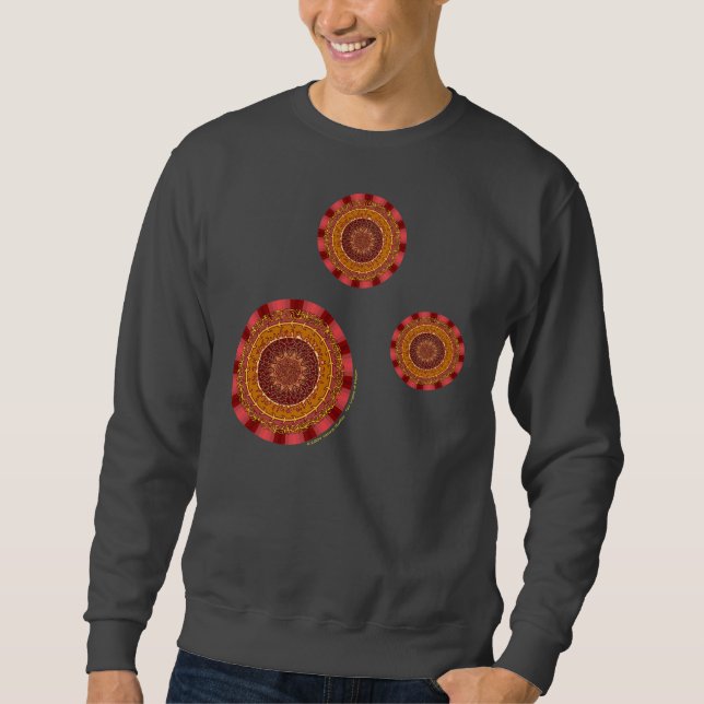 Sweatshirt Chemise noire pour hommes Mandala Fire (Devant)