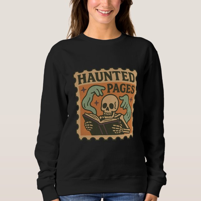 Sweatshirt Chemise Pages Hantées - Académie Gothique Squelett (Devant)