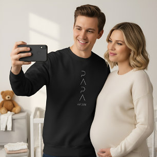 Sweatshirt Chemise Papa Est 2026   Cadeau pour Nouveau Papa  