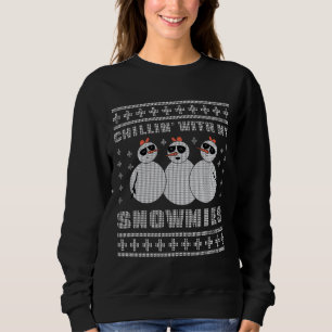 Sweatshirt Chemise Ugly de Noël Chillin avec mes Snowmies Qu