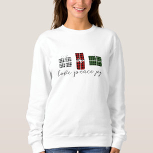 Sweatshirt Chèque de bison de sueur de Noël pour femmes
