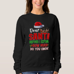 Sweatshirt Cher Père Noël Avant D'Expliquer Combien Connaisse