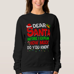 Sweatshirt Cher Père Noël avant que j'explique Combien savez-