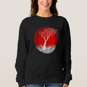 Sweatshirt Cherry Tree On A Red Sun - Japonais Look - Bonsai