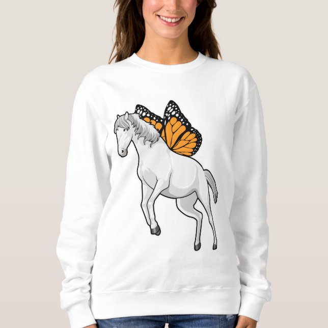Sweatshirt Cheval avec papillon (Devant)