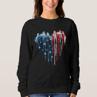 Sweatshirt Cheval Coeur Drapeau américain 4 juillet Patriotiq