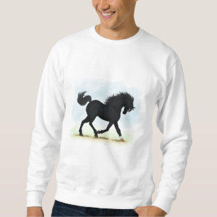 Sweatshirt Cheval noir avec étoile et soc (Beauté noire)