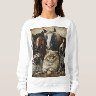 Sweatshirt Chevaux, chats et chiens