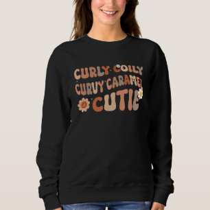 Sweatshirt Cheveux Noirs Afro Mignonne Caramel Courbée Bouclé