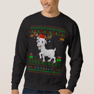 Sweatshirt Chèvre Lover Santa Chapeau Correspondant chèvre mo