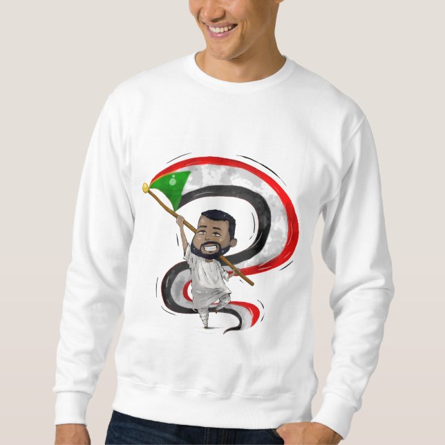 Sweatshirt Chibi Joyeux avec Drapeau (Devant)