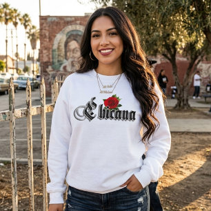 Sweatshirt Chicana Rose Rouge