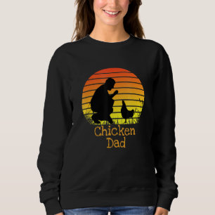 Sweatshirt Chicken Papa Vintage Retro Sunset Chicken Farmer
