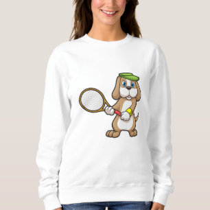 Sweatshirt Chien à Tennis avec raquette de tennis & Casquette