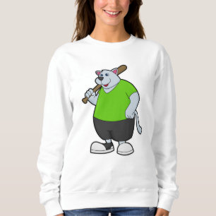 Sweatshirt Chien au baseball avec batte de baseball