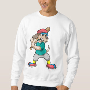 Sweatshirt Chien au baseball avec une batte de baseball