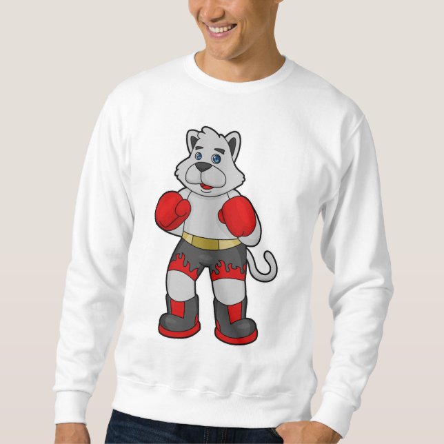 Sweatshirt Chien comme boîte avec gants de boxe (Devant)