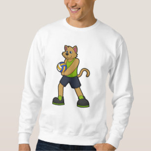 Sweatshirt Chien comme joueur de volleyball avec volleyball