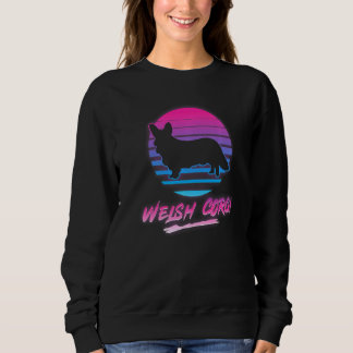 Sweatshirt Chien Corgi Gallois Coucher de soleil 80s 70s