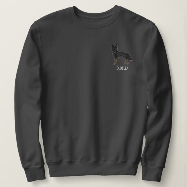 Sweatshirt Chien de berger allemand bi-noir avec texte person (Design devant)