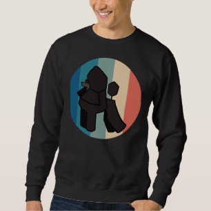 Sweatshirt Chien de caniche noir Vintage rétro détendu