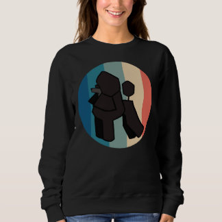 Sweatshirt Chien de caniche noir Vintage rétro détendu