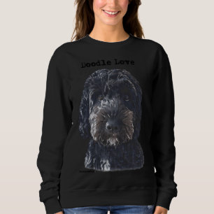 Sweatshirt Chien de Doodle Noir