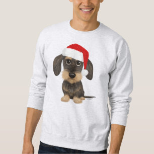 Sweatshirt Chien de Noël à poils durs Dachshund Père Noël Tec
