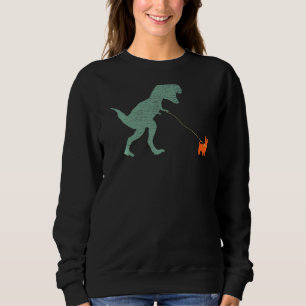 Sweatshirt Chien Dinosaur Vintage Tyrannosaurus Rex & Yorkie