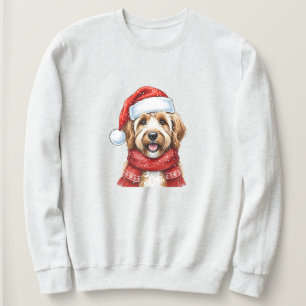 Sweatshirt Chien Doodle Mignon Chapeau et Écharpe de Noël de 