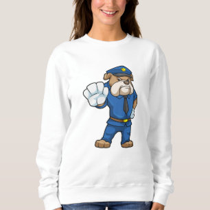 Sweatshirt Chien en policier avec uniforme de police