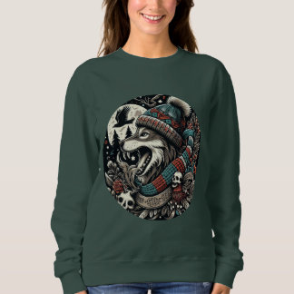 Sweatshirt Chien et crânes maléfiques