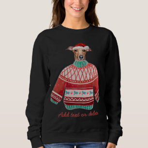 Sweatshirt Chien maman Noël laid T-shirt Italien Greyhound