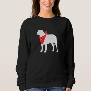 Sweatshirt Chien mastiff anglais portant le Bandana rouge