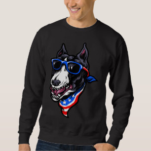 Sweatshirt Chien Pitbull américain avec lunettes de soleil