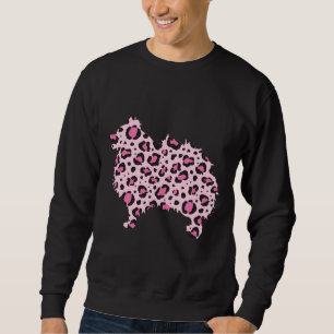 Sweatshirt Chien Poméranien léopard rose Imprimer Chien