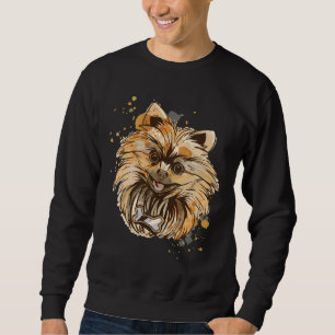 Sweatshirt Chien Poméranien mignon en aquarelle