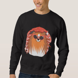 Sweatshirt Chien Poméranien mignon portant des lunettes de so