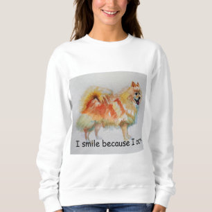 Sweatshirt Chien Spitz Allemand "Je souris parce que je peux
