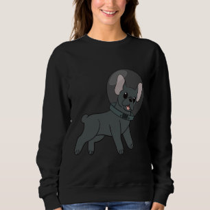 Sweatshirt Chien-taureau bleu français dans l'espace
